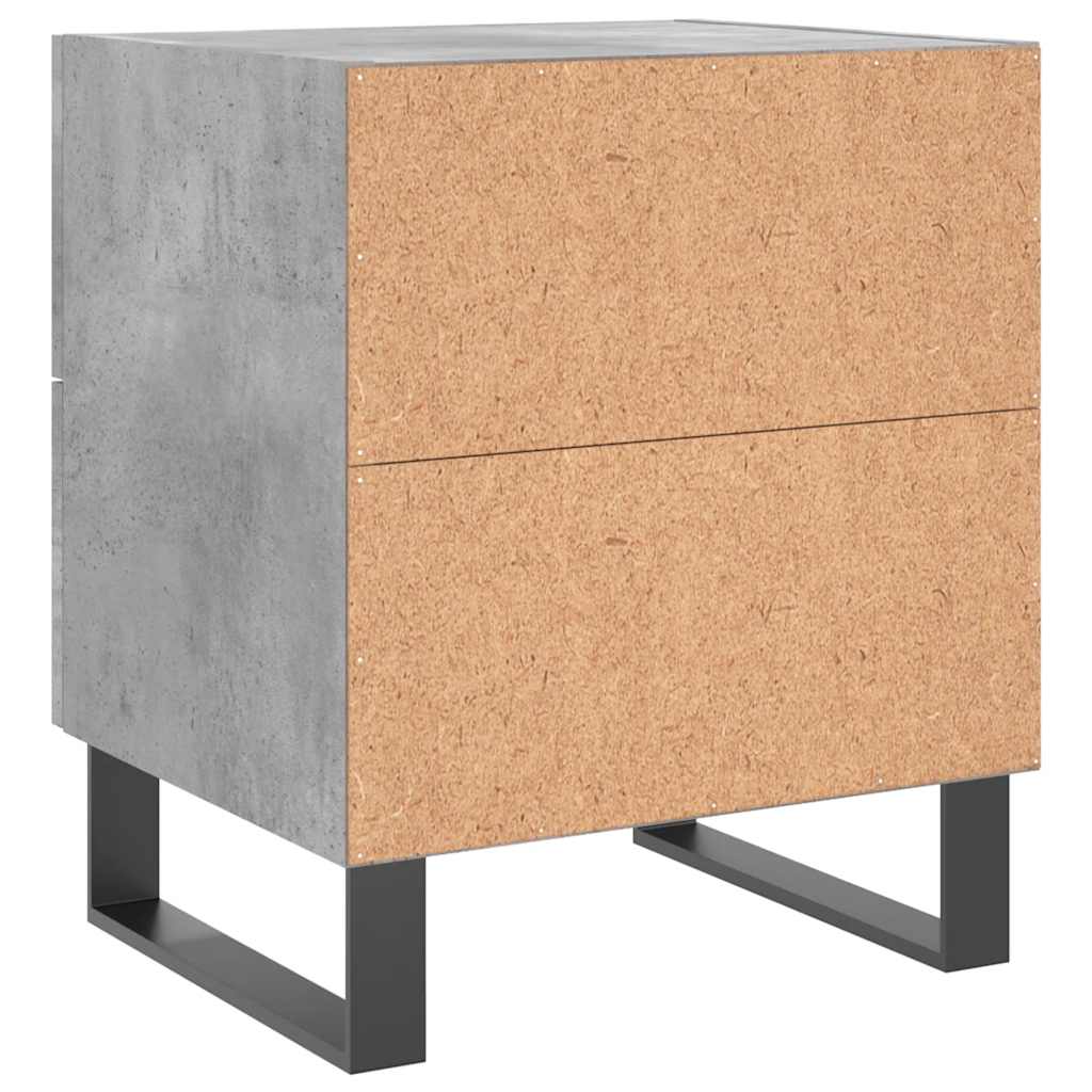 Κομοδίνα 2 τεμ. Γκρι Σκυροδεμ. 40 x 35 x 47,5 εκ. Επεξεργ. Ξύλο