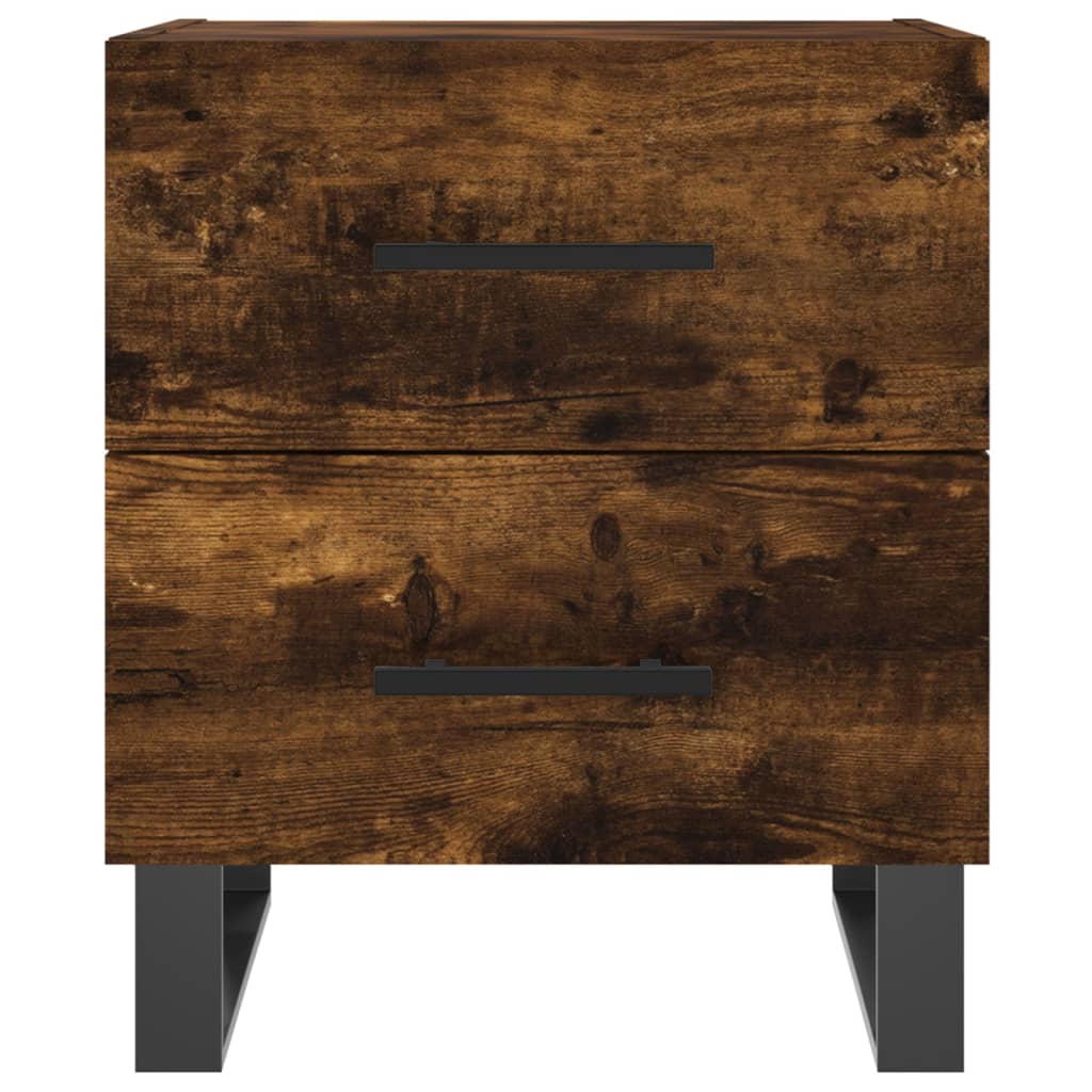 Κομοδίνα 2 τεμ. Καπνιστή Δρυς 40 x 35 x 47,5 εκ. Επεξεργ. Ξύλο