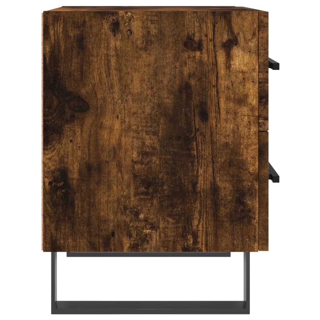 Κομοδίνα 2 τεμ. Καπνιστή Δρυς 40 x 35 x 47,5 εκ. Επεξεργ. Ξύλο