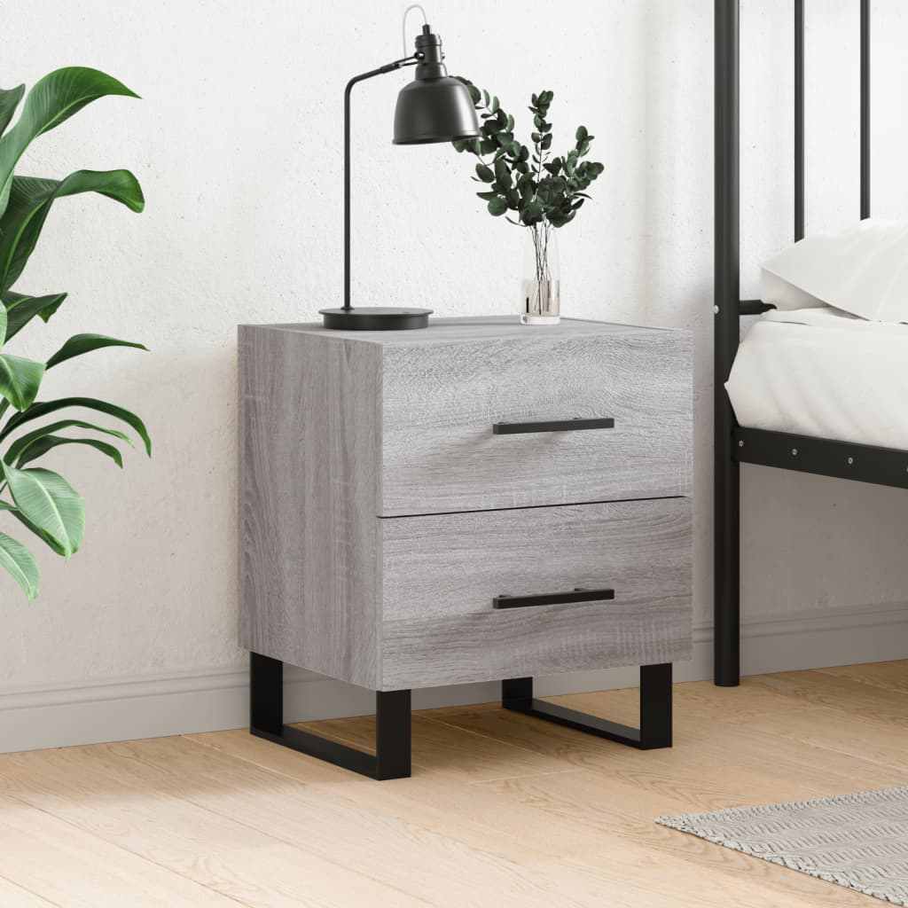 Κομοδίνο Γκρι Sonoma 40 x 35 x 47,5 εκ. από Επεξεργασμένο Ξύλο