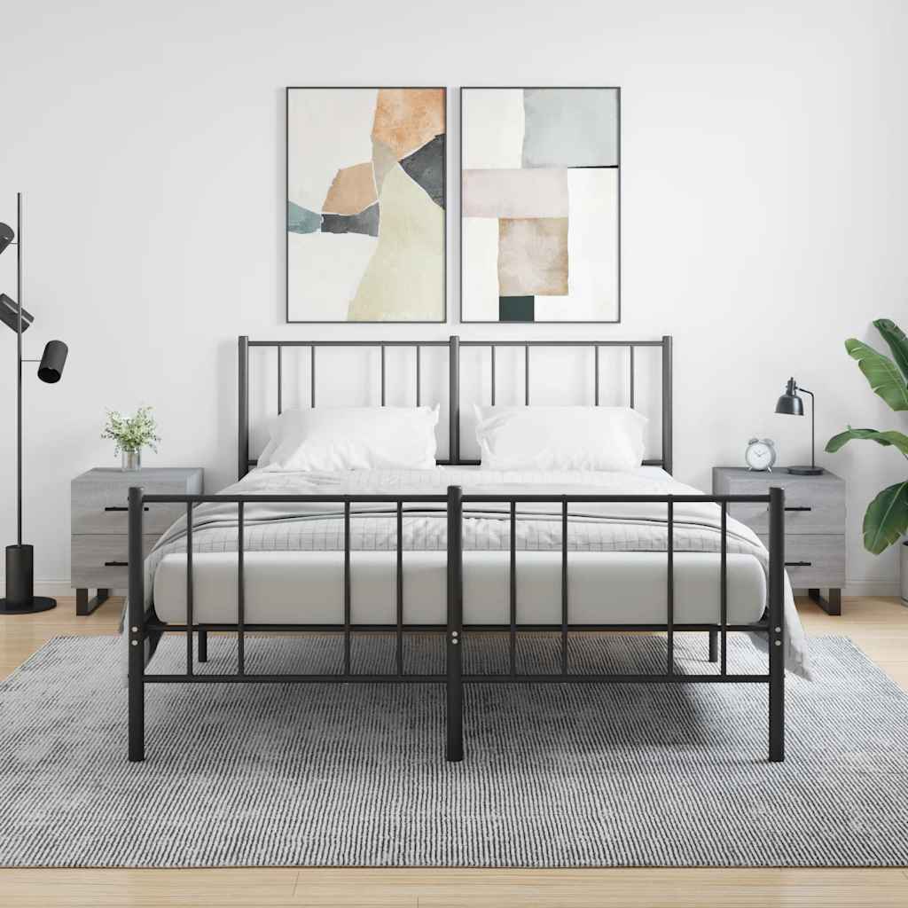 Κομοδίνα 2 τεμ. Γκρι Sonoma 40 x 35 x 47,5 εκ. Επεξεργ. Ξύλο