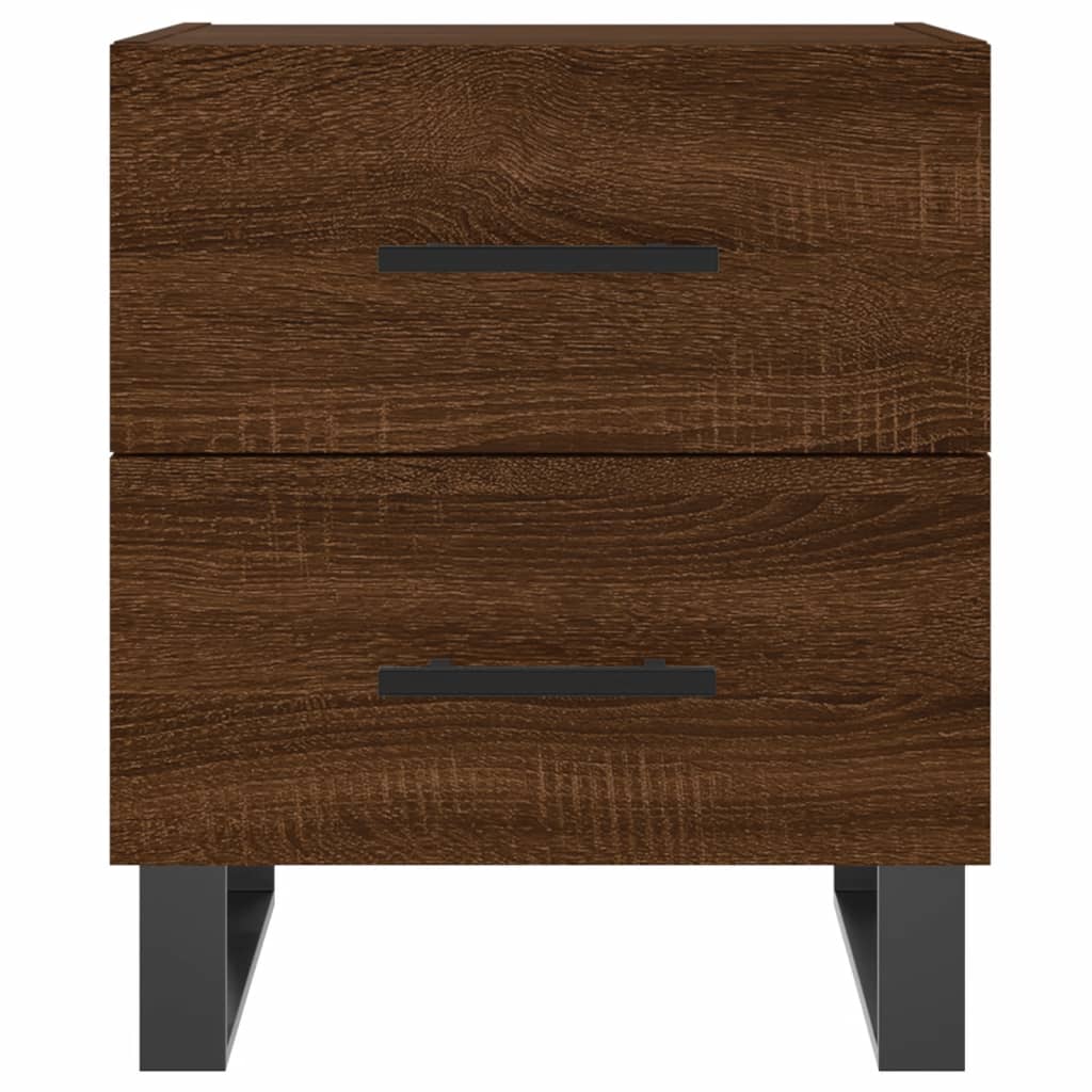 Κομοδίνα 2 τεμ. Καφέ Δρυς 40 x 35 x 47,5 εκ. από Επεξεργ. Ξύλο