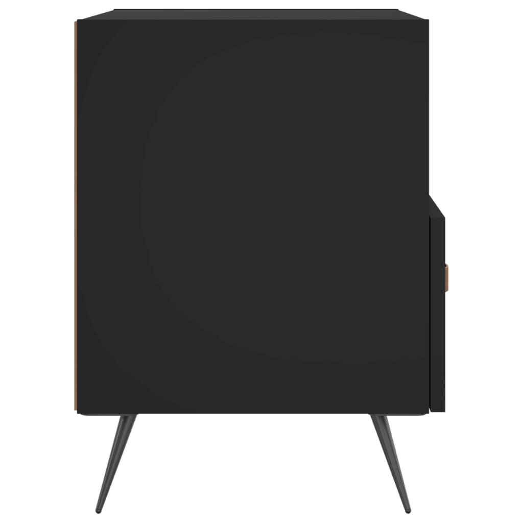 Κομοδίνο Μαύρο 40 x 35 x 47,5 εκ. από Επεξεργασμένο Ξύλο