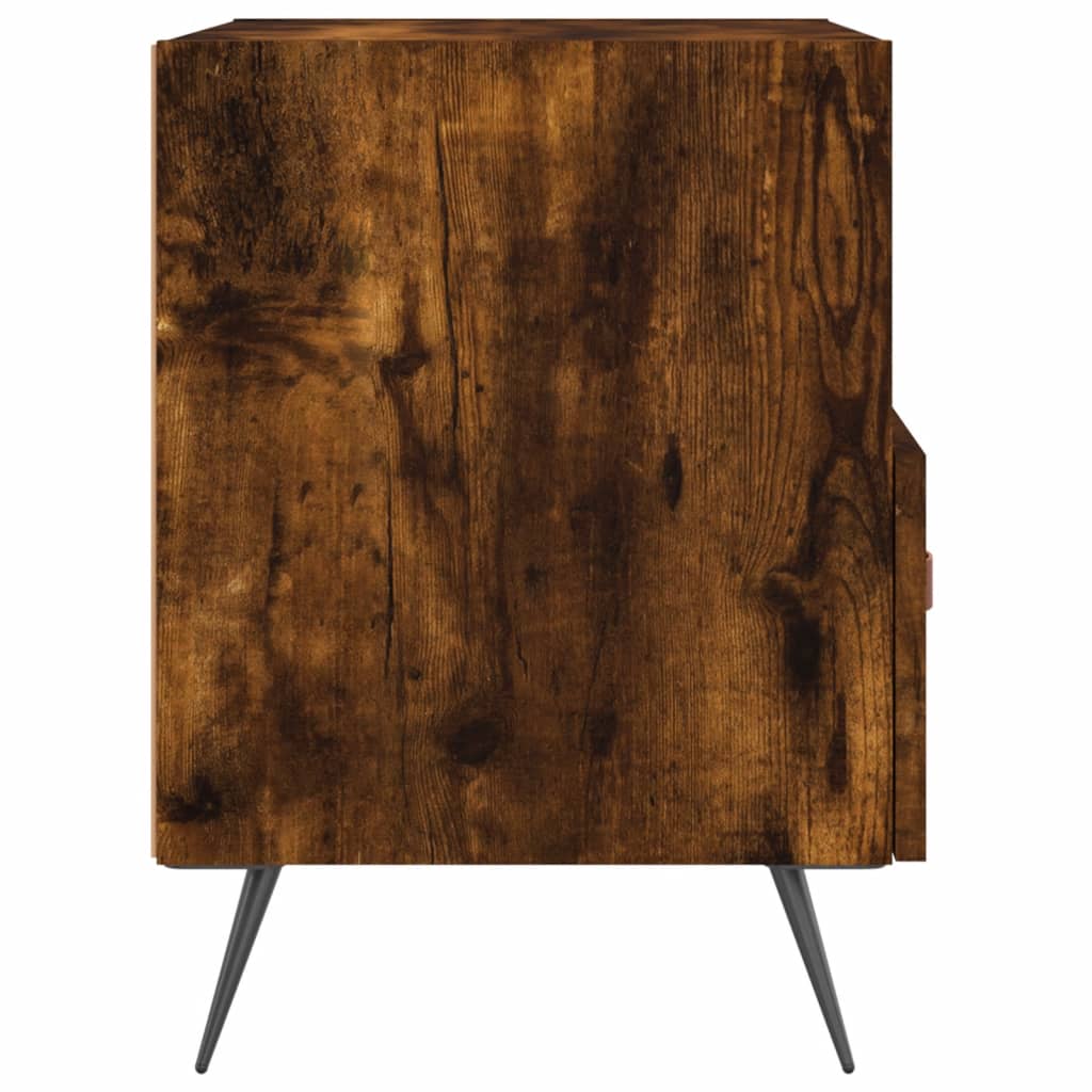 Κομοδίνα 2 τεμ. Καπνιστή Δρυς 40 x 35 x 47,5 εκ. Επεξεργ. Ξύλο
