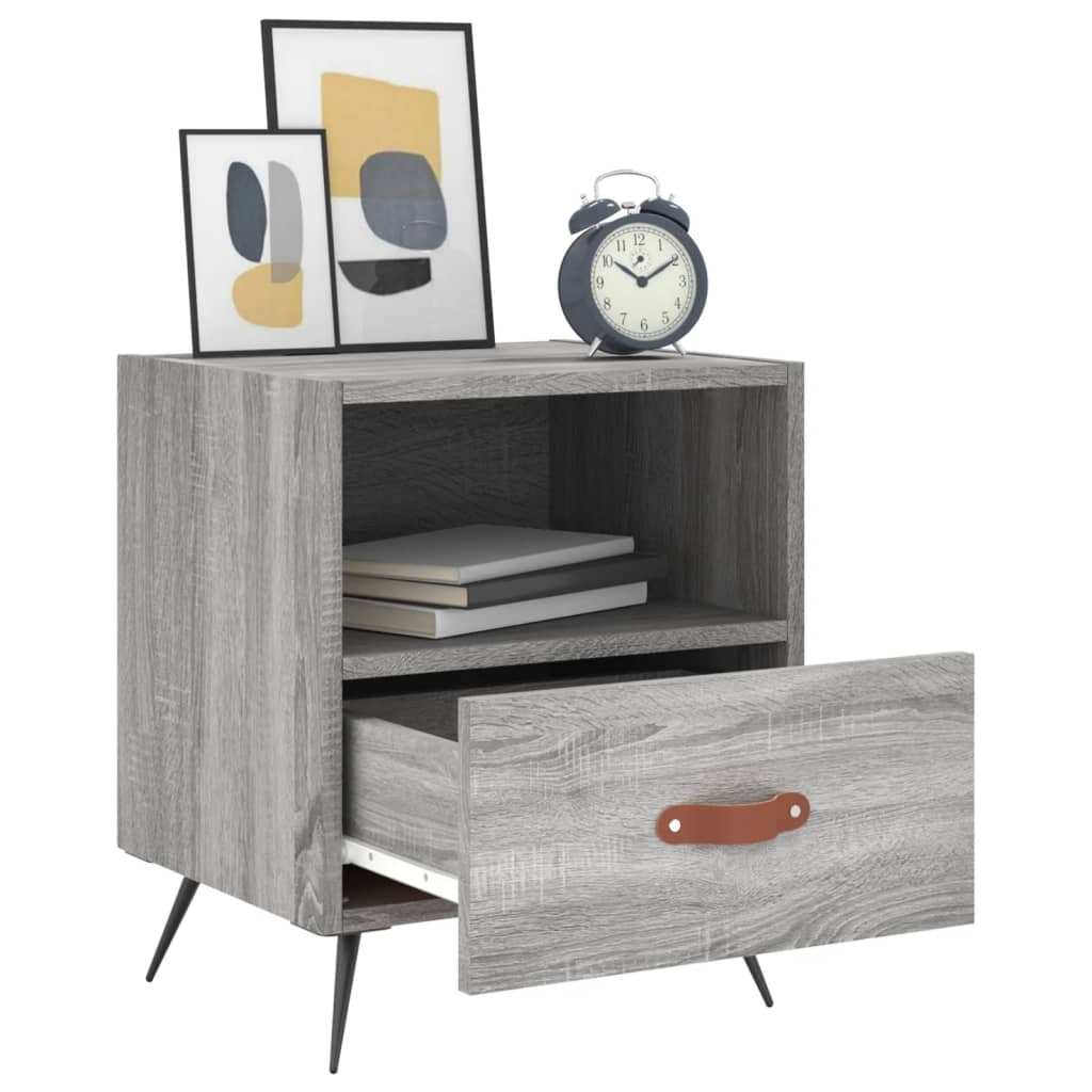 Κομοδίνο Γκρι Sonoma 40 x 35 x 47,5 εκ. από Επεξεργασμένο Ξύλο - Pakobazaar