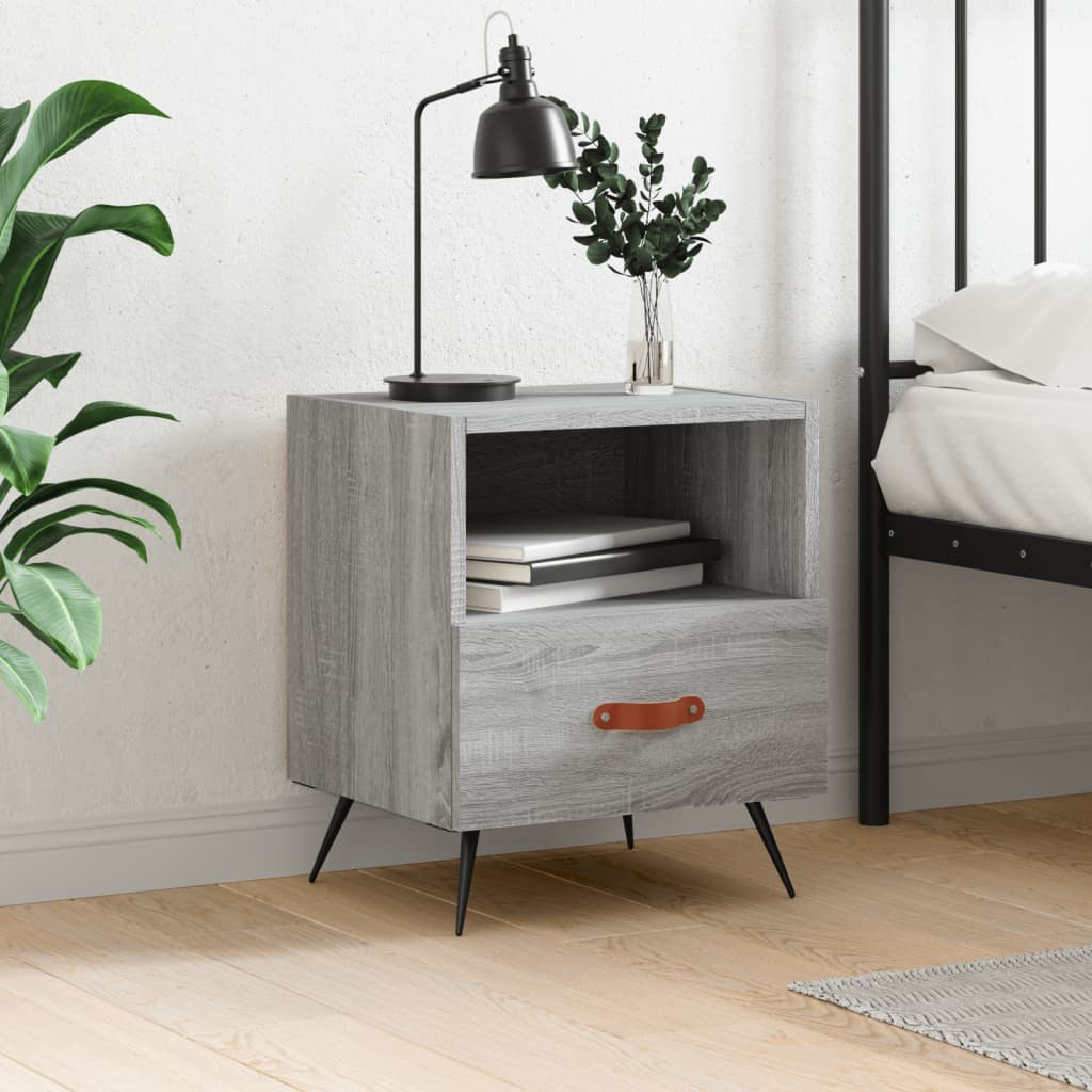 Κομοδίνο Γκρι Sonoma 40 x 35 x 47,5 εκ. από Επεξεργασμένο Ξύλο - Pakobazaar