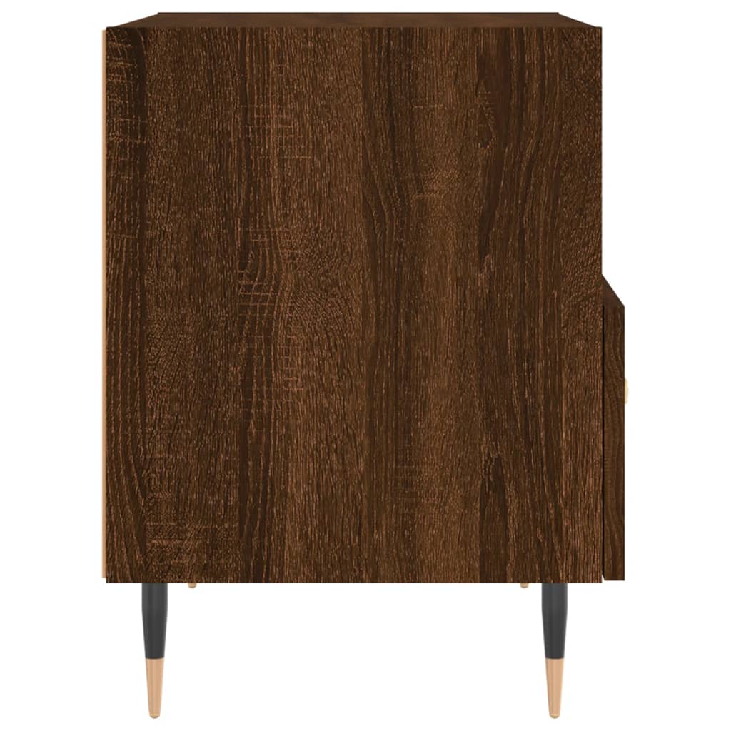 Κομοδίνα 2 τεμ. Καφέ Δρυς 40 x 35 x 47,5 εκ. από Επεξεργ. Ξύλο
