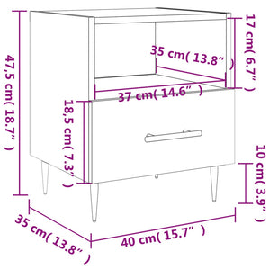 Κομοδίνο Sonoma Δρυς 40 x 35 x 47,5 εκ. από Επεξεργασμένο Ξύλο