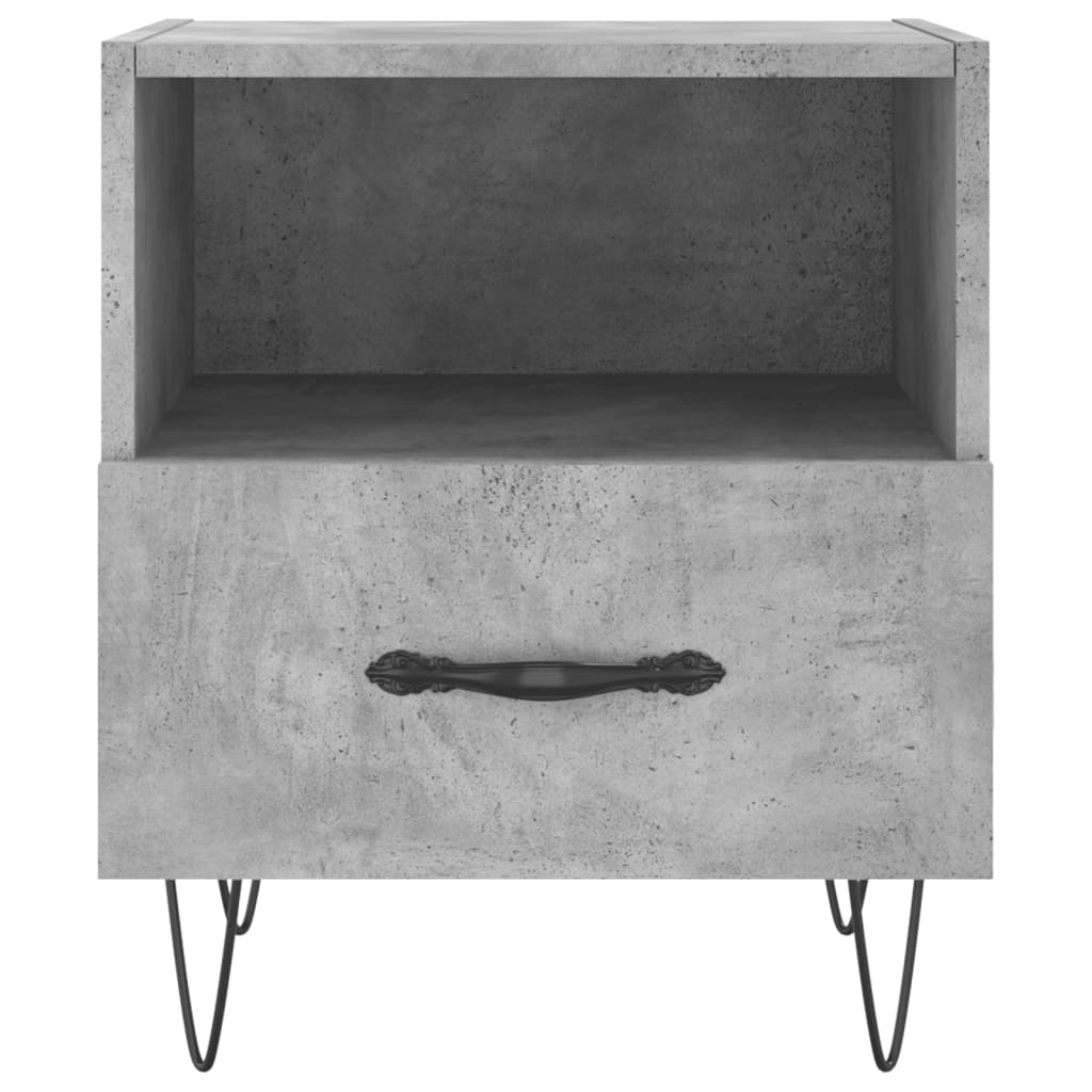 Κομοδίνα 2 τεμ. Γκρι Σκυροδεμ. 40 x 35 x 47,5 εκ. Επεξεργ. Ξύλο
