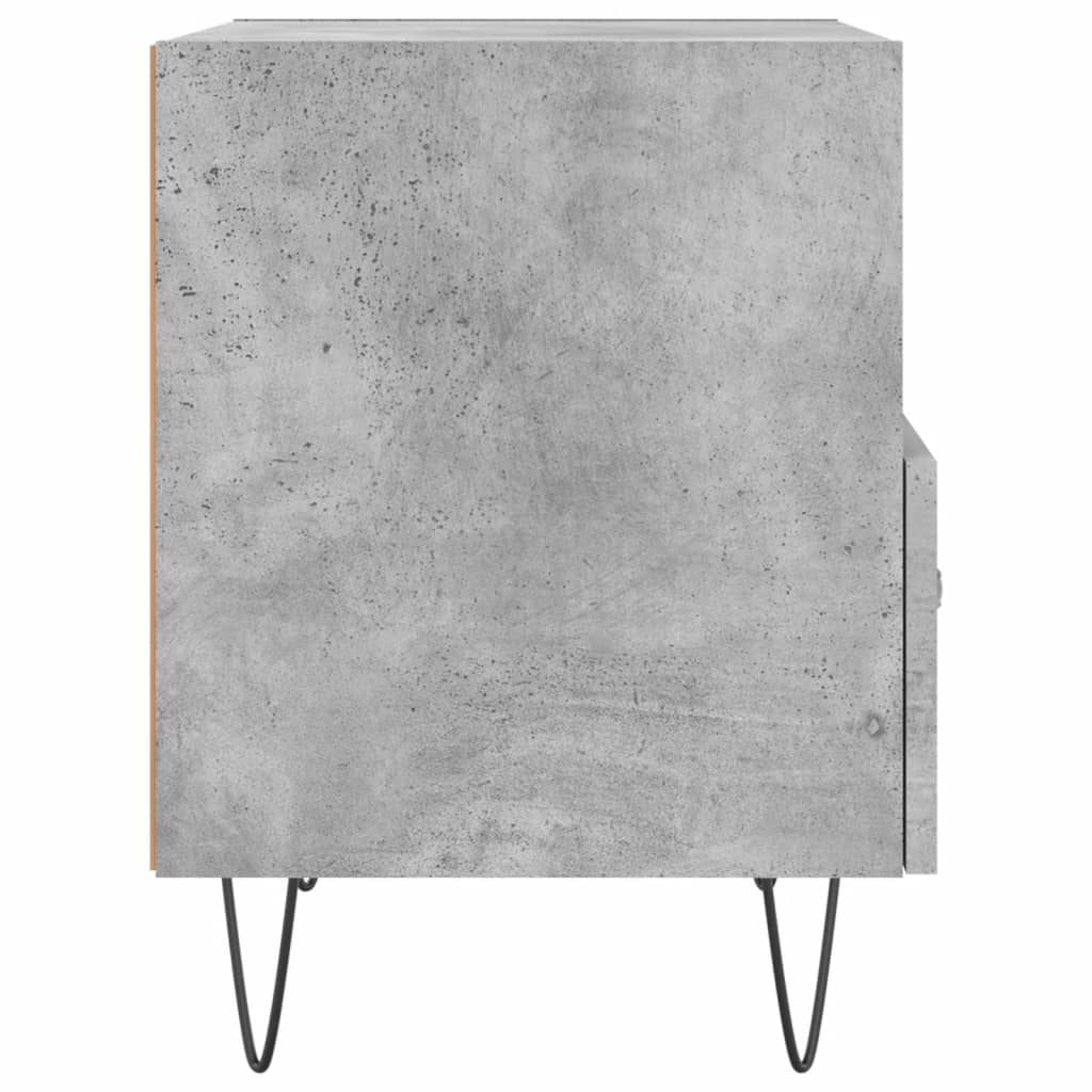 Κομοδίνα 2 τεμ. Γκρι Σκυροδεμ. 40 x 35 x 47,5 εκ. Επεξεργ. Ξύλο
