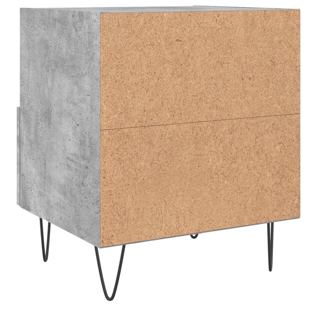 Κομοδίνα 2 τεμ. Γκρι Σκυροδεμ. 40 x 35 x 47,5 εκ. Επεξεργ. Ξύλο