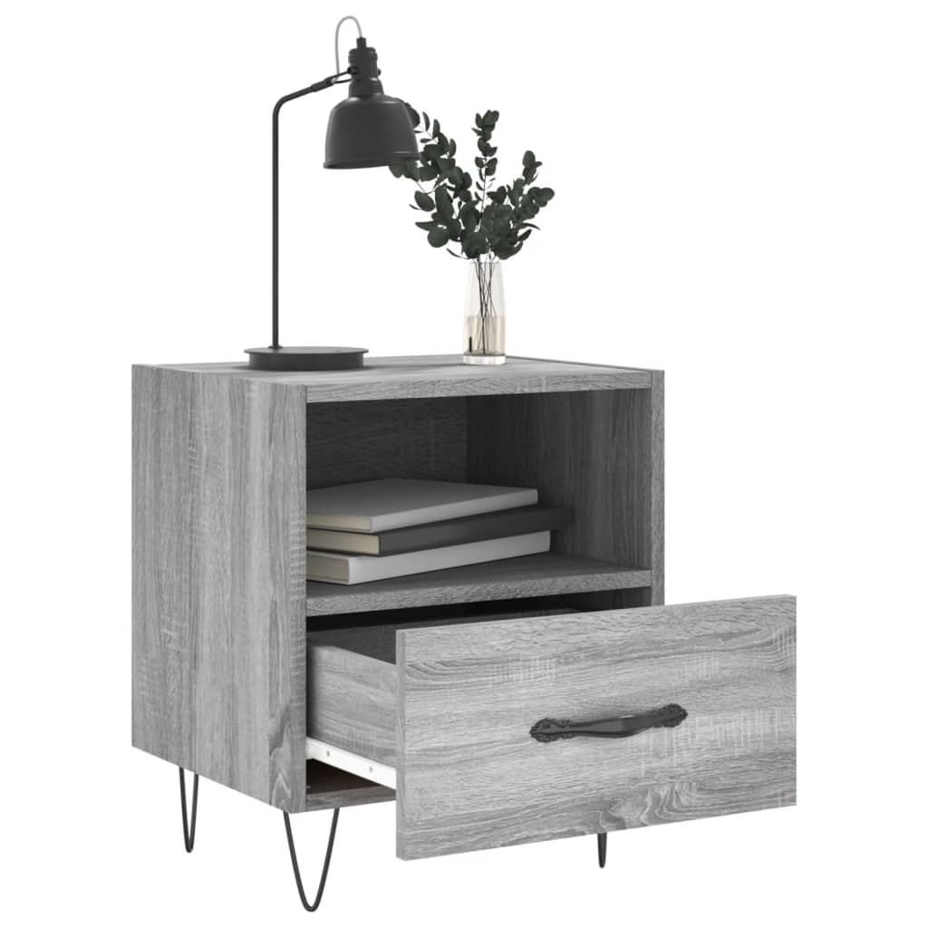Κομοδίνο Γκρι Sonoma 40 x 35 x 47,5 εκ. από Επεξεργασμένο Ξύλο