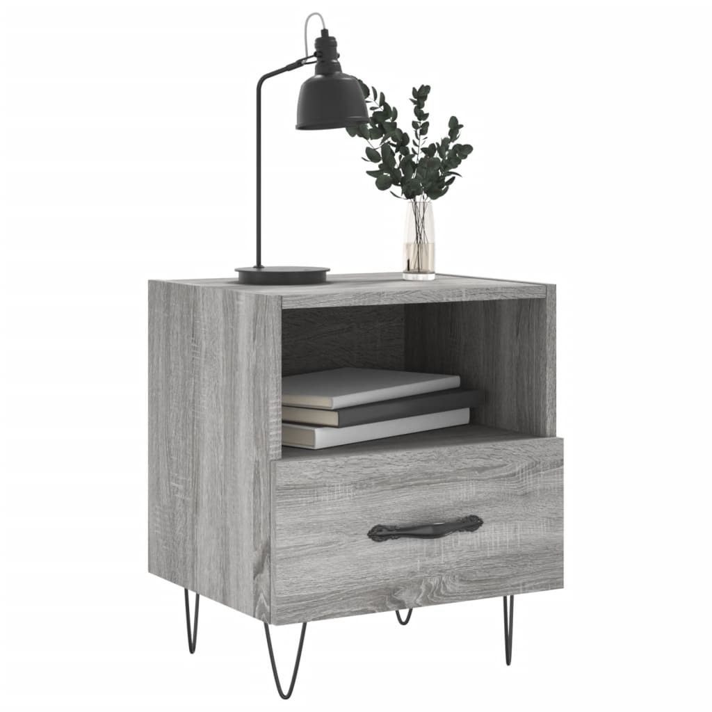 Κομοδίνο Γκρι Sonoma 40 x 35 x 47,5 εκ. από Επεξεργασμένο Ξύλο