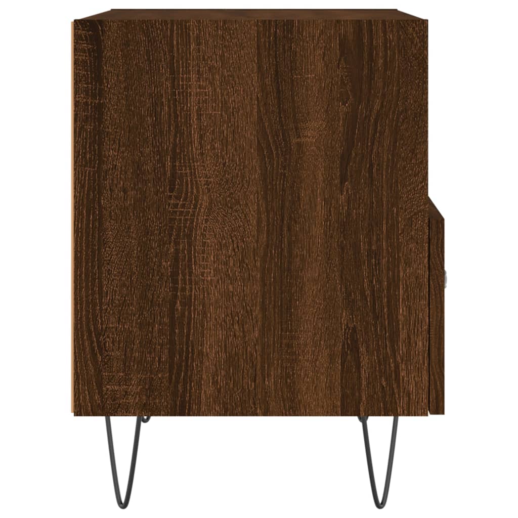 Κομοδίνα 2 τεμ. Καφέ Δρυς 40 x 35 x 47,5 εκ. από Επεξεργ. Ξύλο