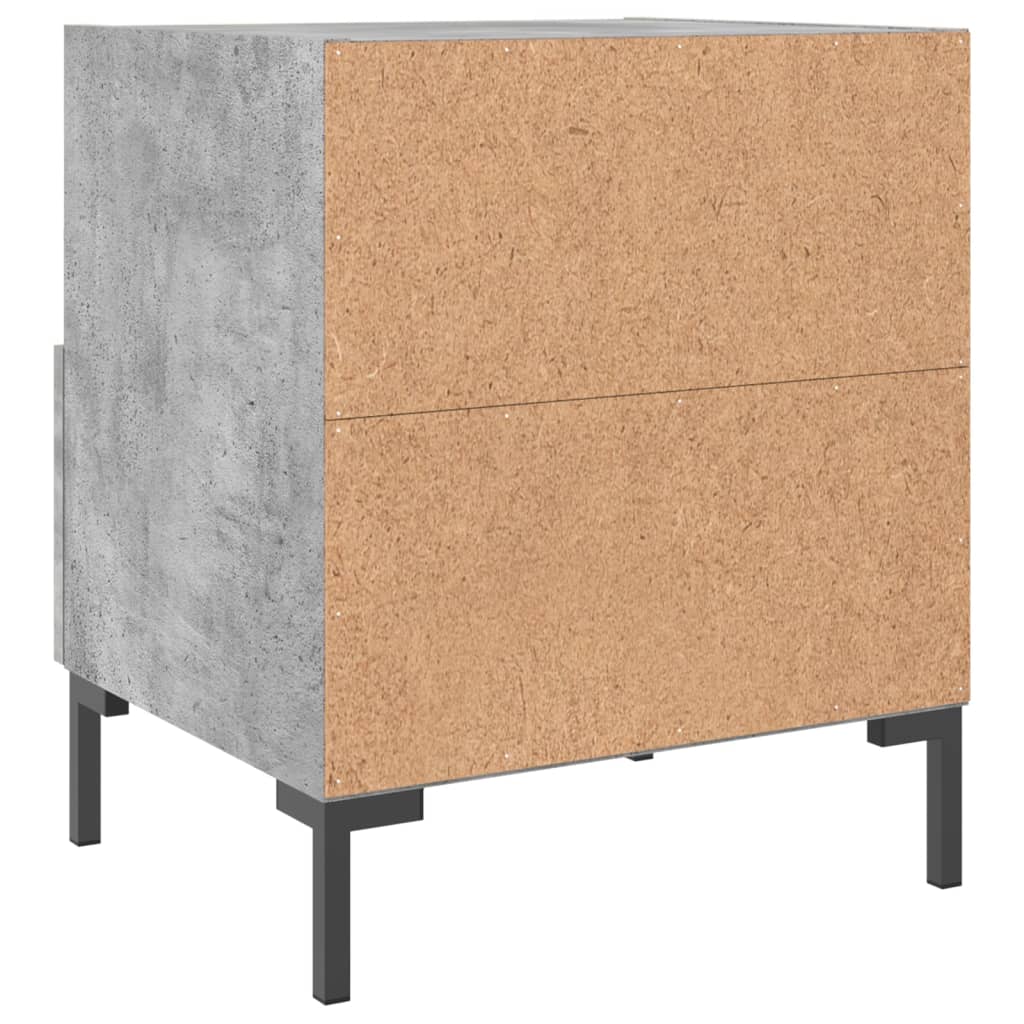 Κομοδίνα 2 τεμ. Γκρι Σκυροδεμ. 40 x 35 x 47,5 εκ. Επεξεργ. Ξύλο - Pakobazaar