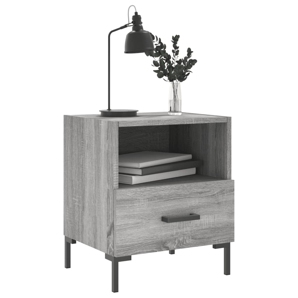 Κομοδίνο Γκρι Sonoma 40 x 35 x 47,5 εκ. από Επεξεργασμένο Ξύλο