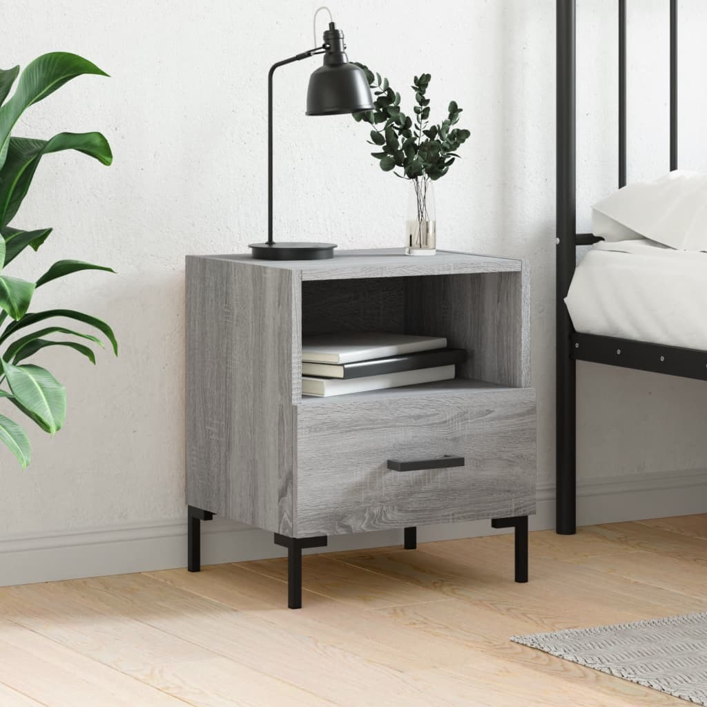 Κομοδίνο Γκρι Sonoma 40 x 35 x 47,5 εκ. από Επεξεργασμένο Ξύλο