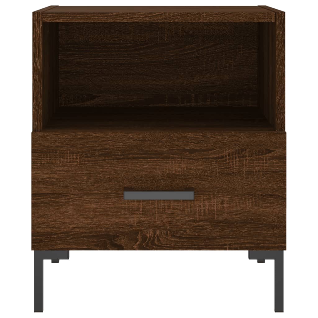 Κομοδίνα 2 τεμ. Καφέ Δρυς 40 x 35 x 47,5 εκ. από Επεξεργ. Ξύλο