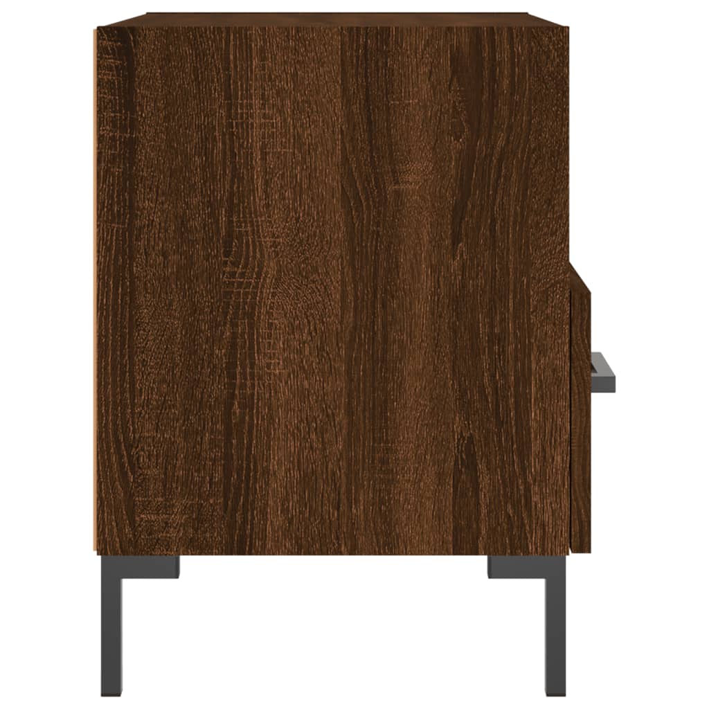 Κομοδίνα 2 τεμ. Καφέ Δρυς 40 x 35 x 47,5 εκ. από Επεξεργ. Ξύλο