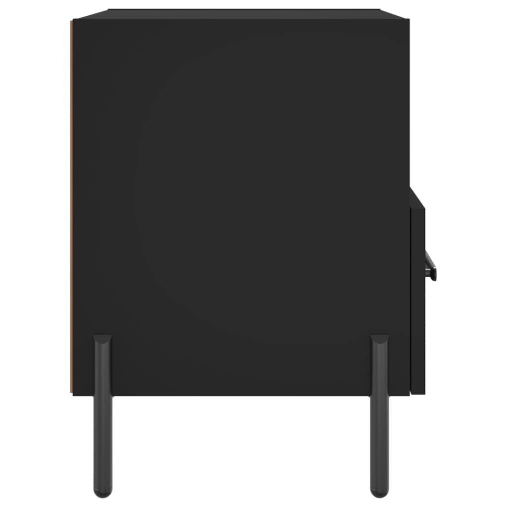 Κομοδίνα 2 τεμ. Μαύρα 40 x 35 x 47,5 εκ. από Επεξεργασμένο Ξύλο