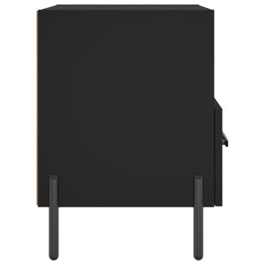 Κομοδίνα 2 τεμ. Μαύρα 40 x 35 x 47,5 εκ. από Επεξεργασμένο Ξύλο