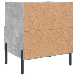 Κομοδίνα 2 τεμ. Γκρι Σκυροδεμ. 40 x 35 x 47,5 εκ. Επεξεργ. Ξύλο