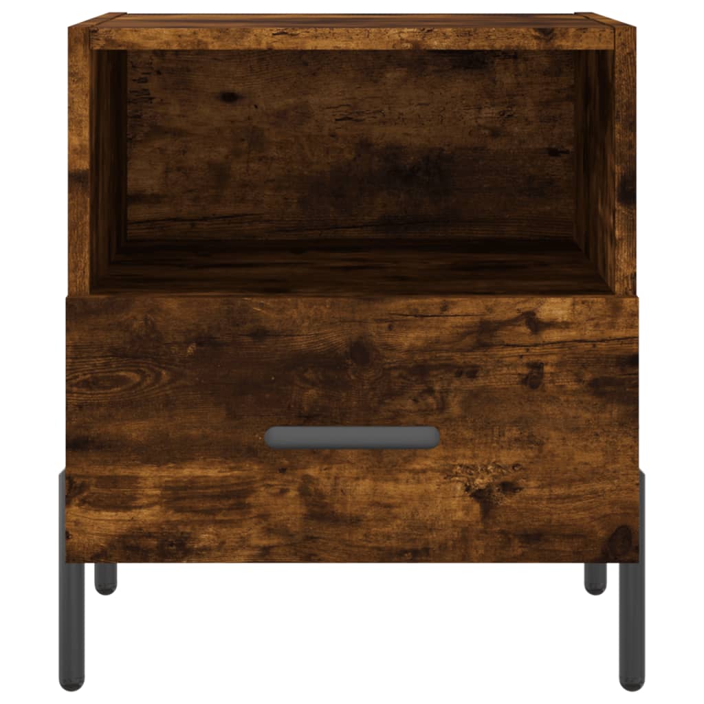 Κομοδίνα 2 τεμ. Καπνιστή Δρυς 40 x 35 x 47,5 εκ. Επεξεργ. Ξύλο