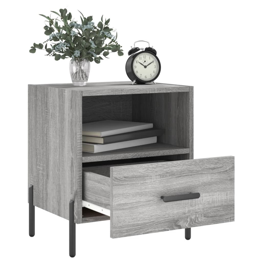 Κομοδίνο Γκρι Sonoma 40 x 35 x 47,5 εκ. από Επεξεργασμένο Ξύλο