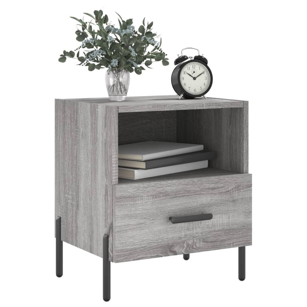 Κομοδίνο Γκρι Sonoma 40 x 35 x 47,5 εκ. από Επεξεργασμένο Ξύλο
