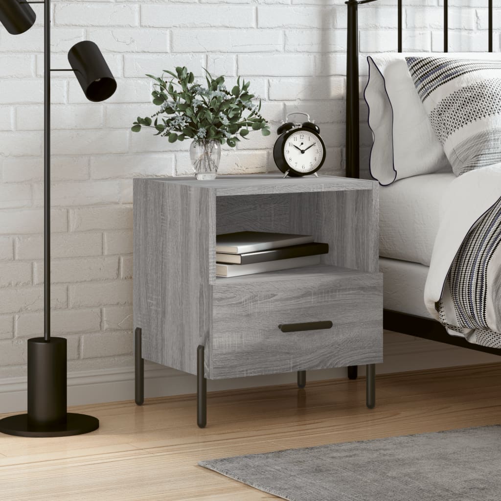 Κομοδίνο Γκρι Sonoma 40 x 35 x 47,5 εκ. από Επεξεργασμένο Ξύλο