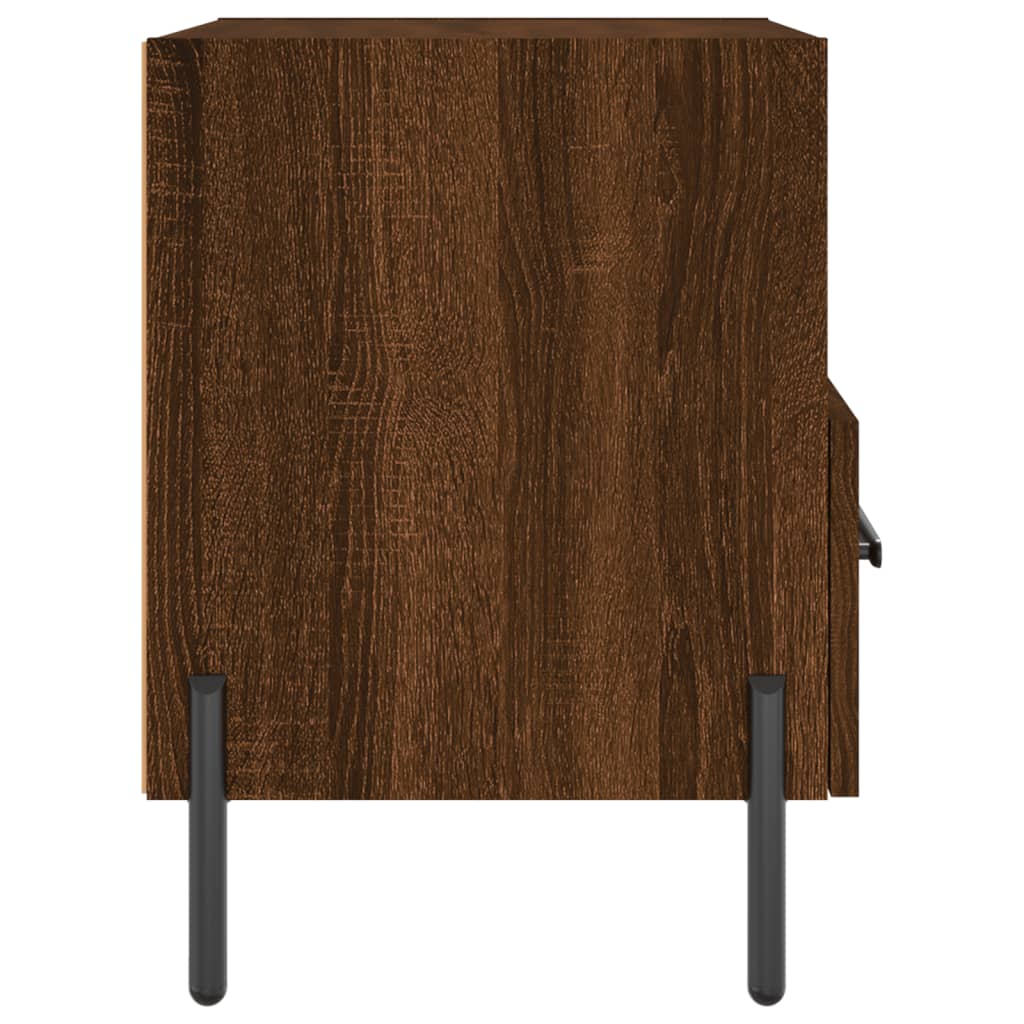 Κομοδίνα 2 τεμ. Καφέ Δρυς 40 x 35 x 47,5 εκ. από Επεξεργ. Ξύλο