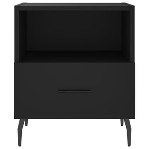 Κομοδίνα 2 τεμ. Μαύρα 40 x 35 x 47,5 εκ. από Επεξεργασμένο Ξύλο