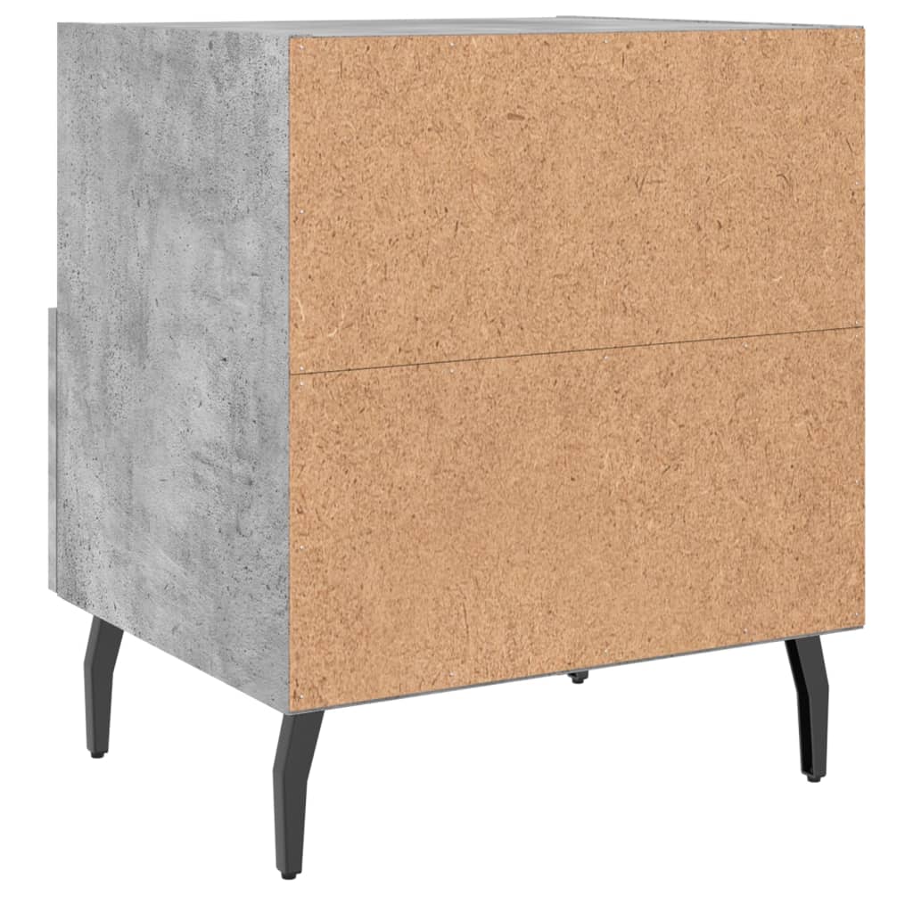 Κομοδίνα 2 τεμ. Γκρι Σκυροδεμ. 40 x 35 x 47,5 εκ. Επεξεργ. Ξύλο