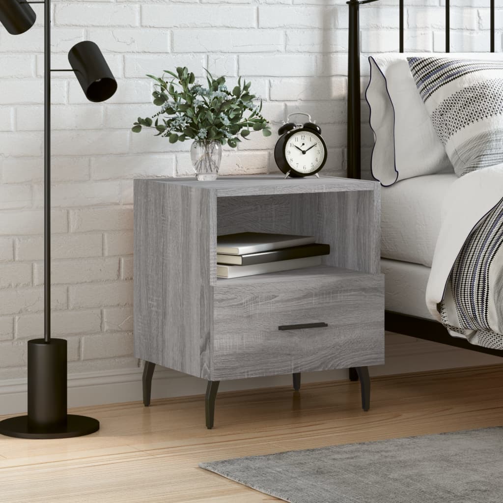 Κομοδίνο Γκρι Sonoma 40 x 35 x 47,5 εκ. από Επεξεργασμένο Ξύλο