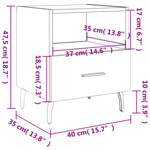 Κομοδίνο Καφέ Δρυς 40 x 35 x 47,5 εκ. από Επεξεργ. Ξύλο