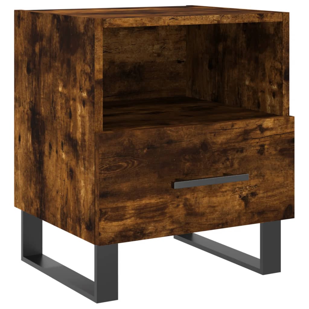 Κομοδίνο Καπνιστή Δρυς 40 x 35 x 47,5 εκ. από Επεξεργ. Ξύλο