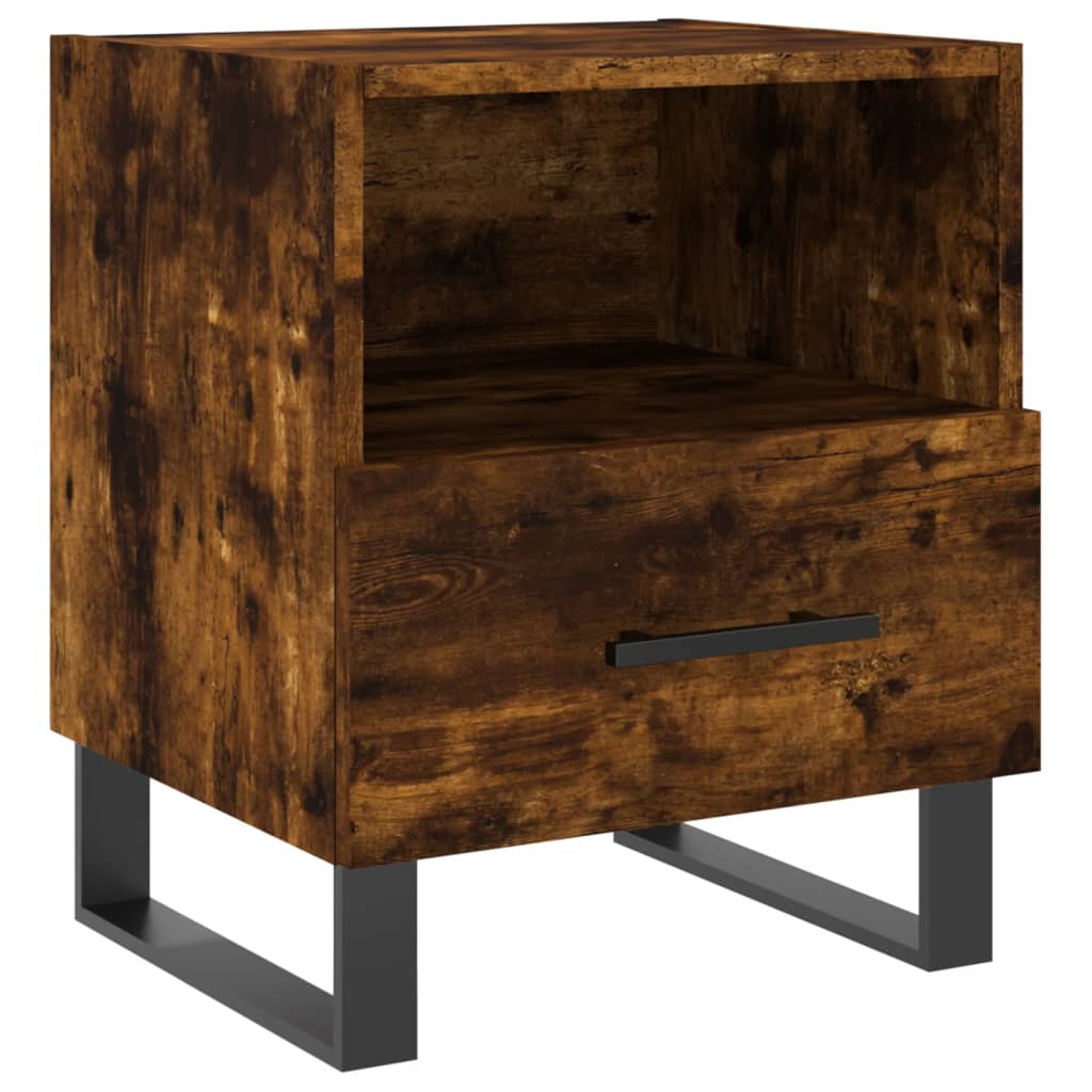 Κομοδίνα 2 τεμ. Καπνιστή Δρυς 40 x 35 x 47,5 εκ. Επεξεργ. Ξύλο