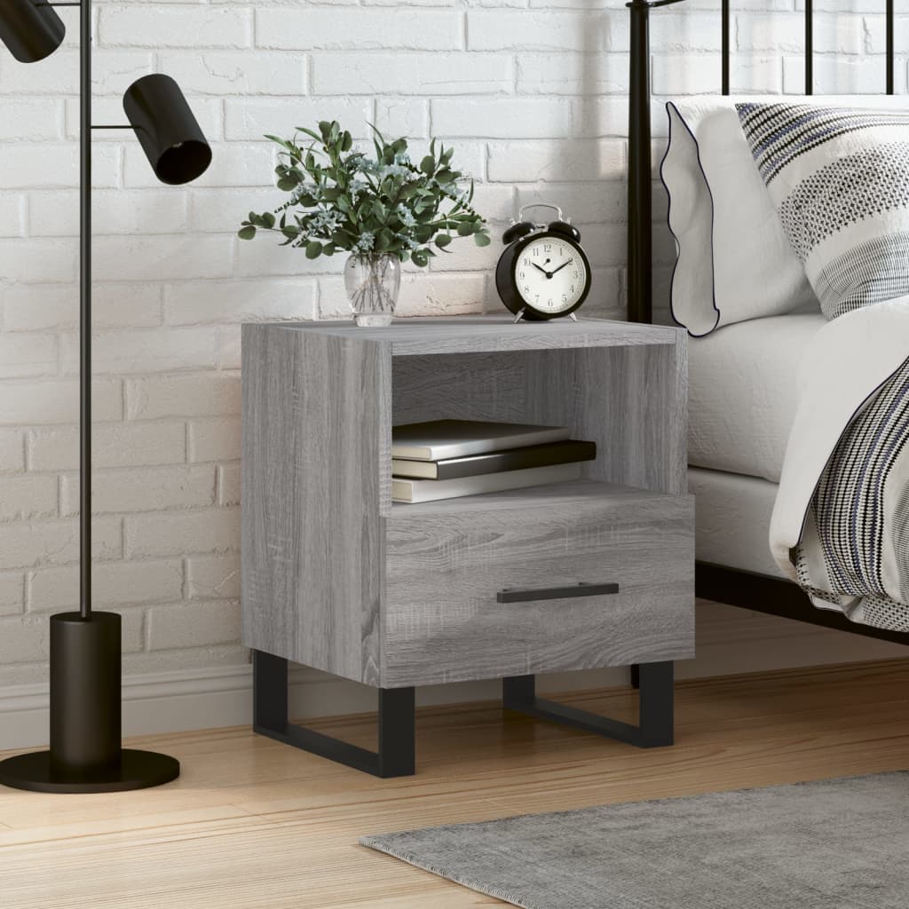 Κομοδίνο Γκρι Sonoma 40 x 35 x 47,5 εκ. από Επεξεργασμένο Ξύλο