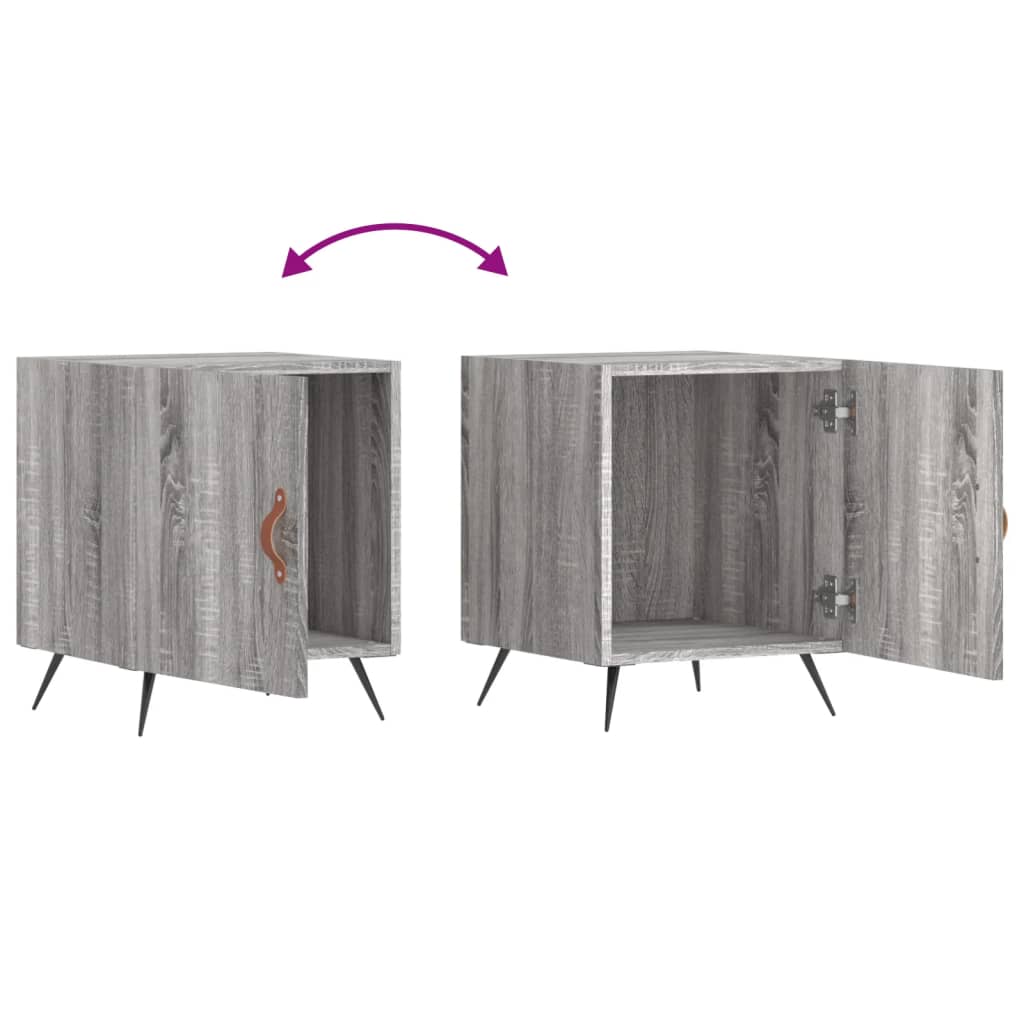 Κομοδίνο Γκρι Sonoma 40 x 40 x 50 εκ. από Επεξεργασμένο Ξύλο - Pakobazaar