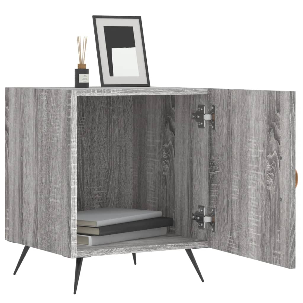 Κομοδίνο Γκρι Sonoma 40 x 40 x 50 εκ. από Επεξεργασμένο Ξύλο - Pakobazaar