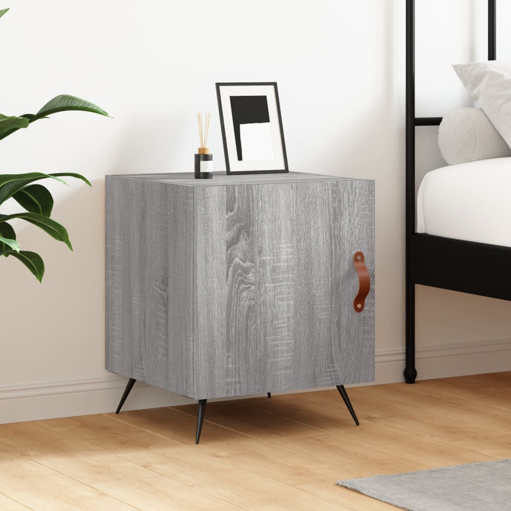 Κομοδίνο Γκρι Sonoma 40 x 40 x 50 εκ. από Επεξεργασμένο Ξύλο - Pakobazaar