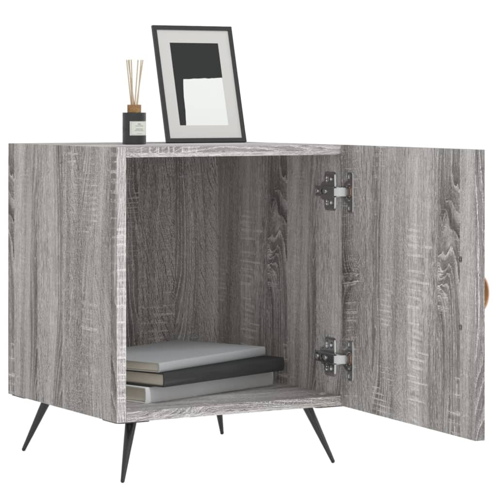 Κομοδίνα 2 τεμ. Γκρι Sonoma 40x40x50 εκ. από Επεξεργασμένο Ξύλο