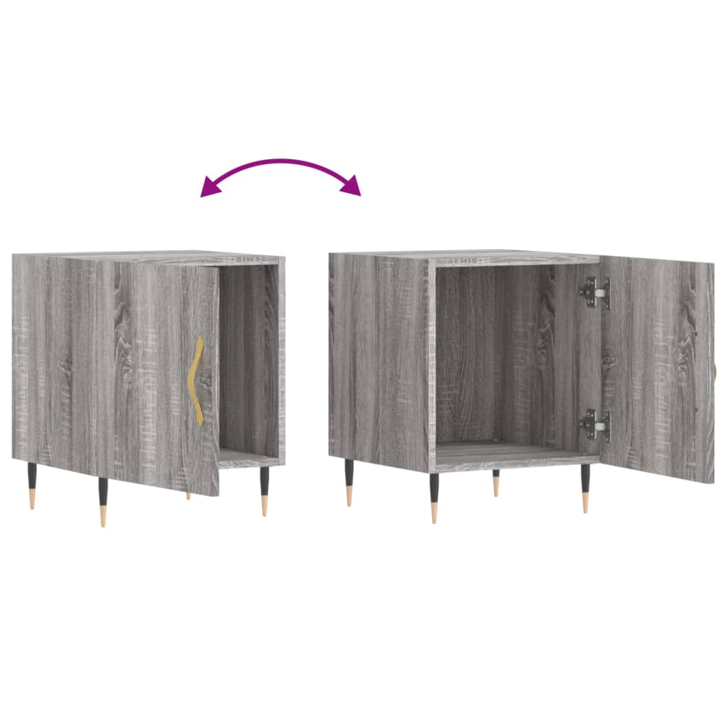 Κομοδίνο Γκρι Sonoma 40 x 40 x 50 εκ. από Επεξεργασμένο Ξύλο