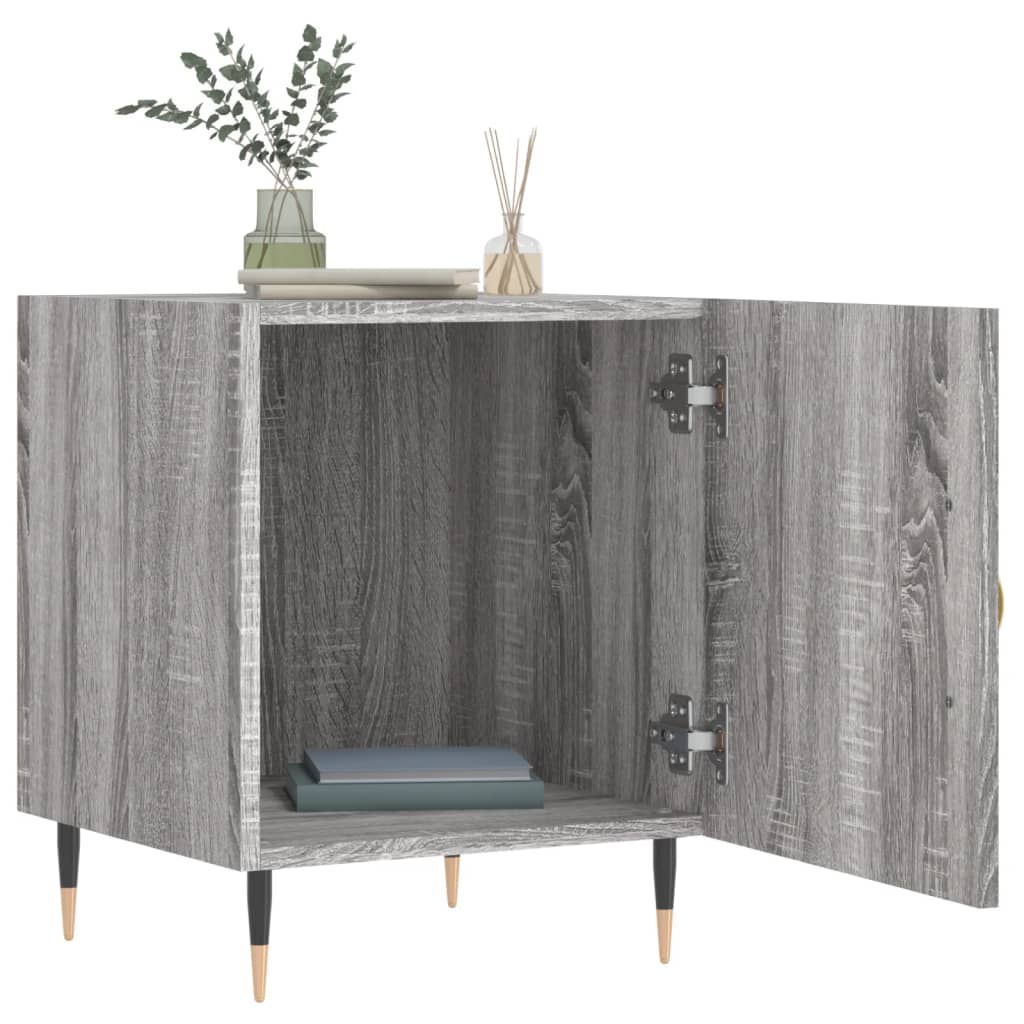 Κομοδίνο Γκρι Sonoma 40 x 40 x 50 εκ. από Επεξεργασμένο Ξύλο