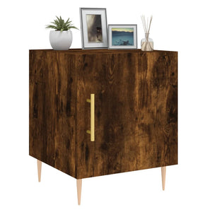 Κομοδίνα 2 τεμ. Καπνιστή Δρυς 40x40x50 εκ. από Επεξεργ. Ξύλο - Pakobazaar