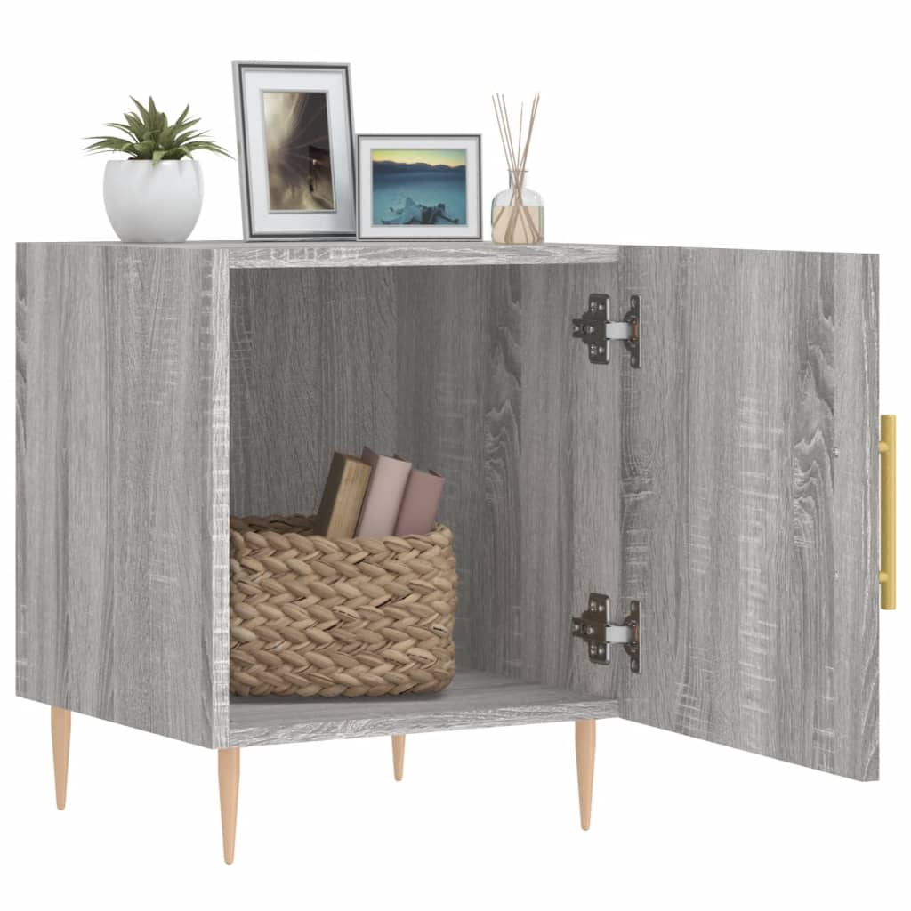 Κομοδίνα 2 τεμ. Γκρι Sonoma 40 x 40 x 50 εκ. από Επεξεργ. Ξύλο