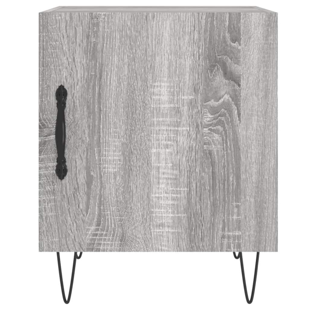 Κομοδίνα 2 τεμ. Γκρι Sonoma 40 x 40 x 50 εκ. από Επεξεργ. Ξύλο