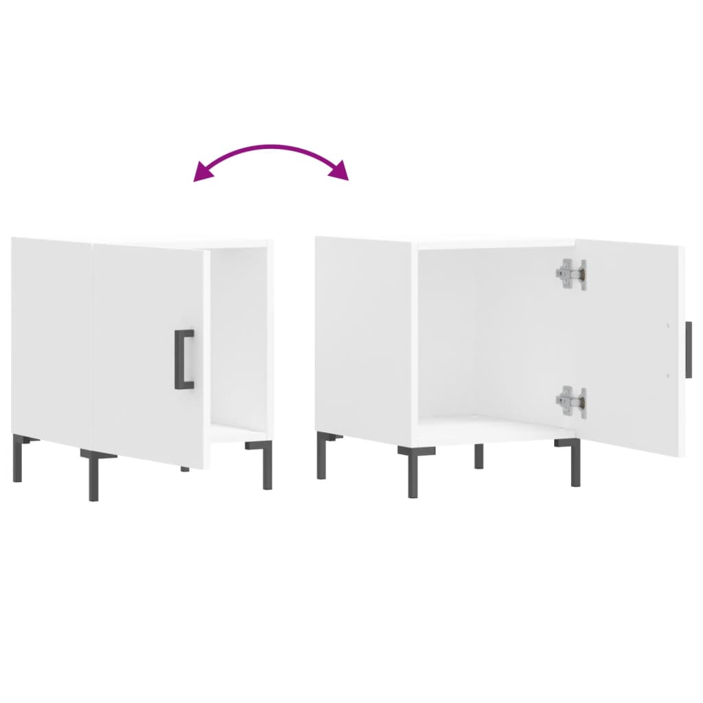 Κομοδίνο Λευκό 40 x 40 x 50 εκ. από Επεξεργασμένο Ξύλο - Pakobazaar