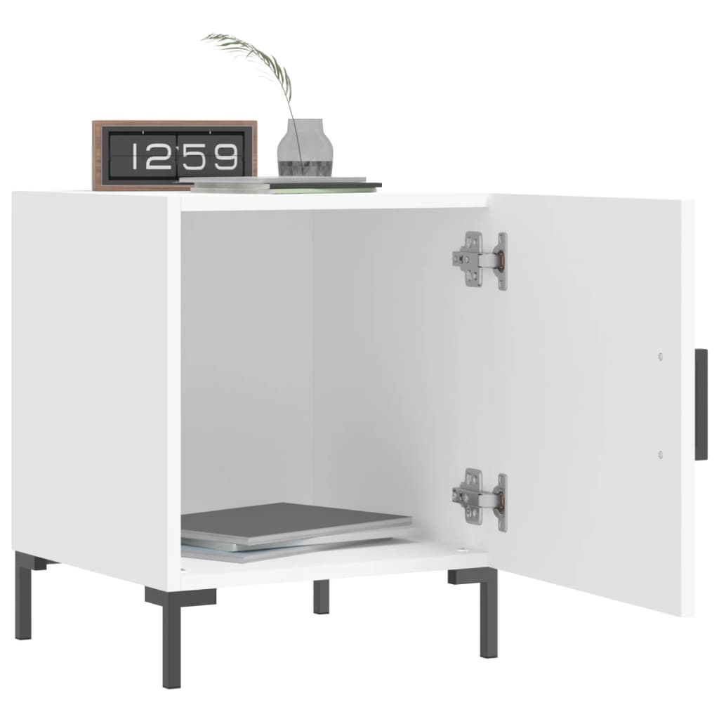 Κομοδίνο Λευκό 40 x 40 x 50 εκ. από Επεξεργασμένο Ξύλο - Pakobazaar