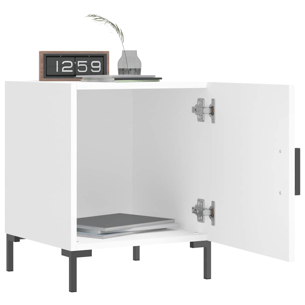 Κομοδίνα 2 τεμ. Λευκά 40 x 40 x 50 εκ. από Επεξεργασμένο Ξύλο